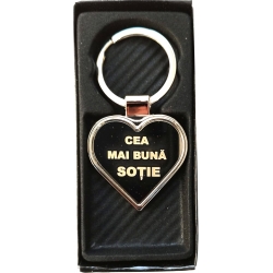 Breloc metalic inima gravat, Cea mai buna Sotie